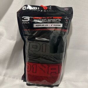 2XL AND1 Flex Boxer Briefs 3-Pack - Black, Gray, Red-NWT